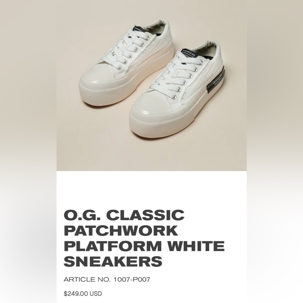 Article No. O.G. Classic Patchwork Platform White Sneakers